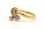 Bague 53 Bague Art nouveau en or jaune 18 carats et argent, diamants taille rose et perles 58 Facettes 22012