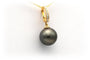 Pendentif Pendentif contemporain en or jaune 14 carats avec perle de Tahiti et diamants 58 Facettes 23047