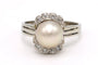 Bague 55 Bague Art déco en or blanc, perle et diamants 58 Facettes 19737