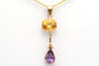 Pendentif Pendentif contemporain en or jaune 14 carats, améthyste et citrine 58 Facettes 23048