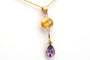 Pendentif Pendentif contemporain en or jaune 14 carats, améthyste et citrine 58 Facettes 23048