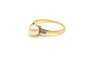 Bague 54 Bague Art déco en or jaune 18 carats, perle et diamants 58 Facettes 22905