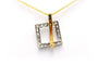 Pendentif Pendentif contemporain en or jaune et or blanc serti de diamants 58 Facettes B385