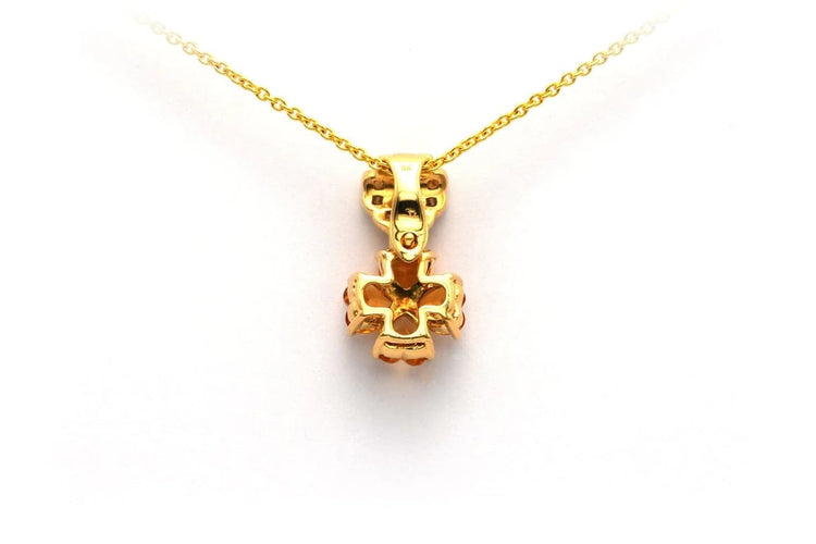 Pendentif Pendentif contemporain en or jaune 18 carats serti de citrines et diamants 58 Facettes 21040