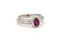 Bague 56 Bague contemporaine en or blanc 18 carats avec rubis et diamants 58 Facettes 22260