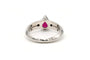 Bague 56 Bague contemporaine en or blanc 18 carats avec rubis et diamants 58 Facettes 22260