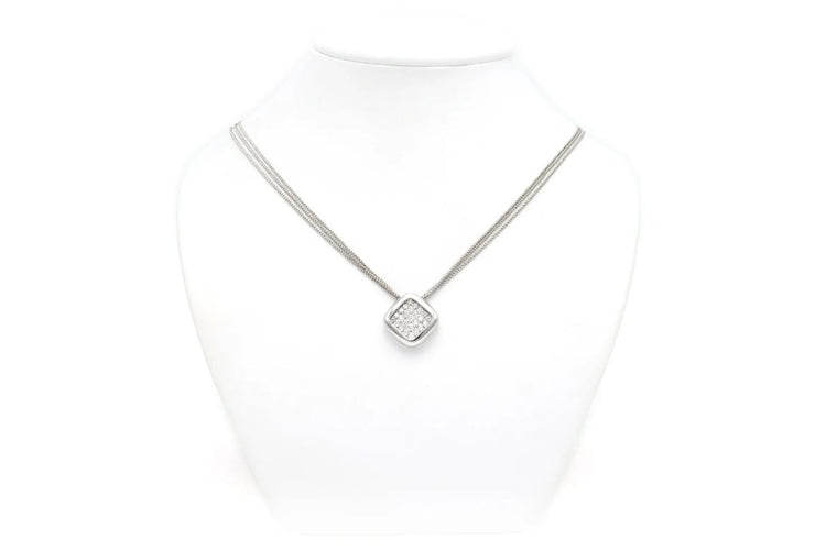 Collier Collier contemporain en or blanc 18 carats serti de diamants taille brillant 0,62 ct 58 Facettes 22336