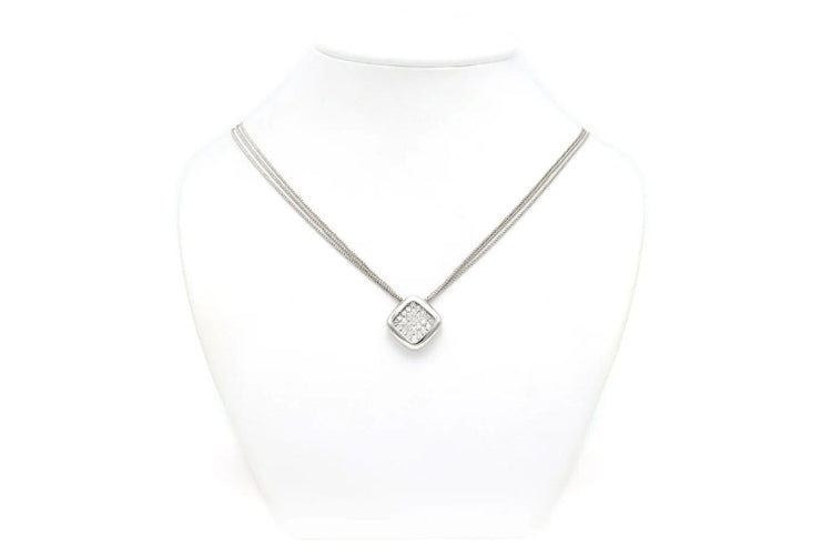 Collier Collier contemporain en or blanc 18 carats serti de diamants taille brillant 0,62 ct 58 Facettes 22336