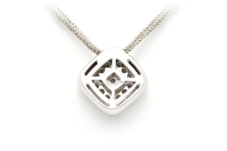 Collier Collier contemporain en or blanc 18 carats serti de diamants taille brillant 0,62 ct 58 Facettes 22336