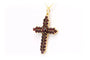 Pendentif Pendentif années 50 en or jaune 18 carats serti de grenats 58 Facettes B551