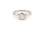 Bague 56 Bague années 80 en or blanc 18 carats sertie d’un diamant 0,65 ct 58 Facettes 18428