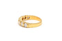 Bague 53 Alliance demi-américaine contemporaine en or jaune et diamants 58 Facettes 22349