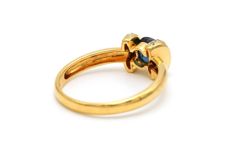 Bague 59 Bague années 70 en or jaune, saphir et diamants 58 Facettes 19774