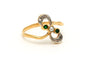 Bague 57 Bague Art nouveau en or jaune et blanc 18 carats, perle, émeraudes et diamants 58 Facettes 22502