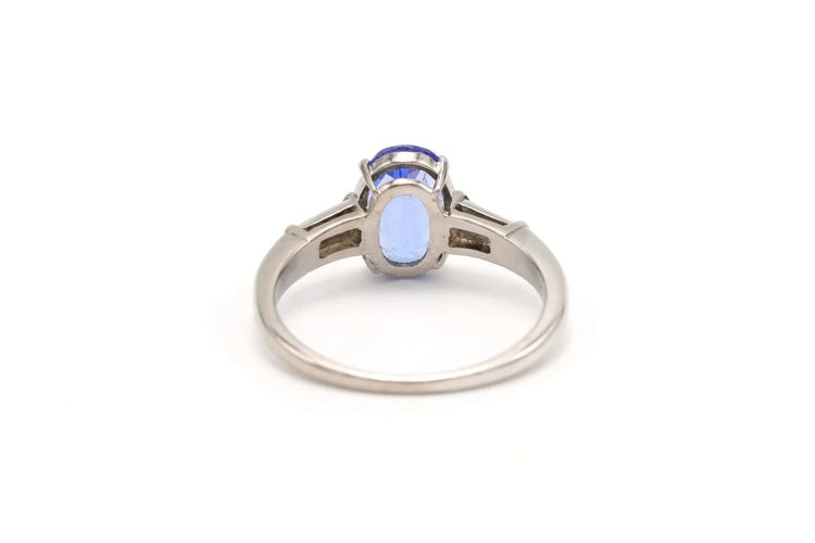 Bague 53 Bague contemporaine en platine avec tanzanite et diamants 58 Facettes 22184