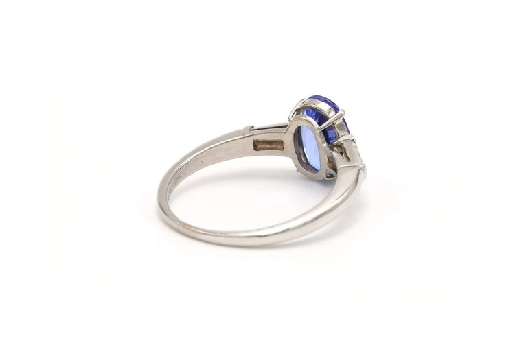 Bague 53 Bague contemporaine en platine avec tanzanite et diamants 58 Facettes 22184