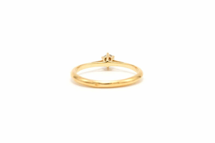 Bague 51 Solitaire - Bague en or jaune 18 carats et diamant taille brillant 0,1 ct 58 Facettes 21754