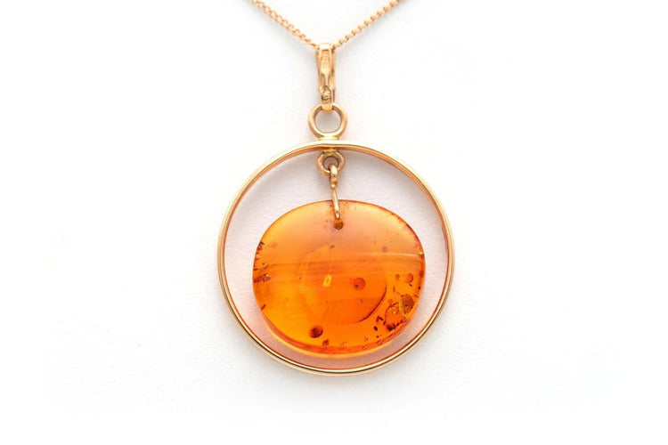 Collier Collier contemporain en or jaune 14 carats et ambre 58 Facettes 22401