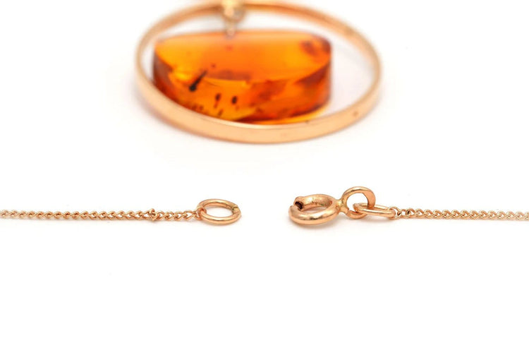 Collier Collier contemporain en or jaune 14 carats et ambre 58 Facettes 22401