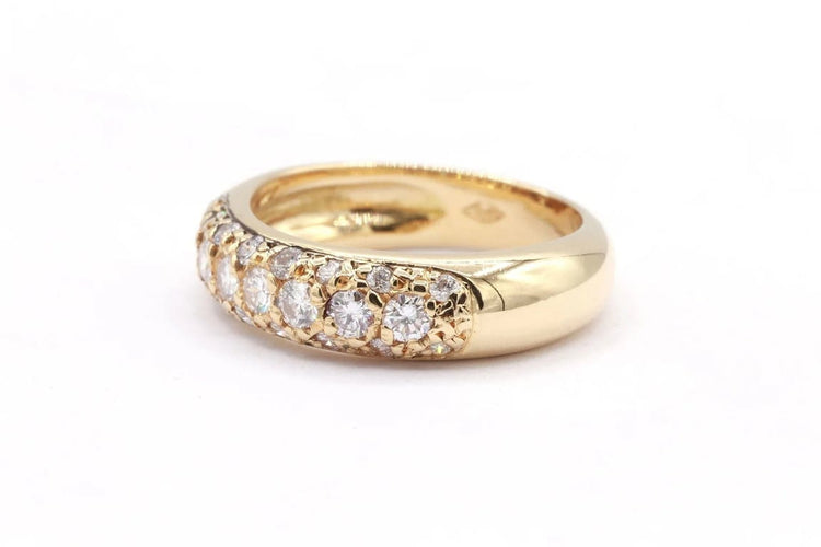 Bague 49 Alliance demi-américaine - Bague en or jaune 18 carats et diamants 58 Facettes 19451