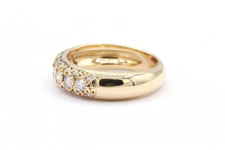 Bague 49 Alliance demi-américaine - Bague en or jaune 18 carats et diamants 58 Facettes 19451