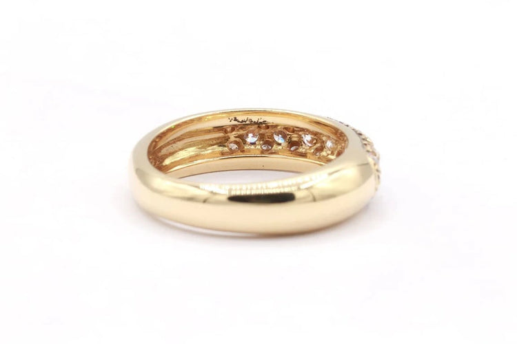 Bague 49 Alliance demi-américaine - Bague en or jaune 18 carats et diamants 58 Facettes 19451