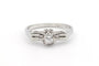 Bague 51 Bague Art déco en or blanc 18 carats sertie d’un diamant 58 Facettes 22911