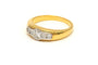 Bague 58 Bague contemporaine en or jaune et blanc 18 carats sertie de diamants 58 Facettes B647