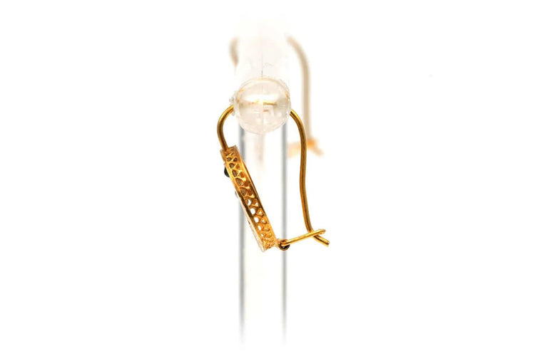 Boucles d'oreilles Napoléon III - Boucles d'oreilles en or jaune, perles et saphirs 58 Facettes 17526