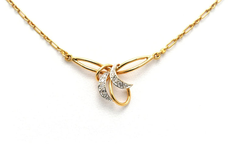 Collier Collier contemporain en or jaune et diamants 58 Facettes 22909