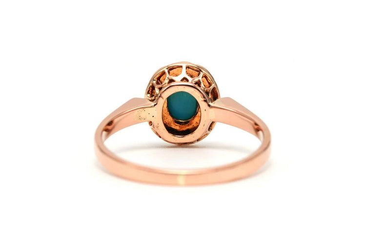 Bague 52 Napoléon III - Bague en or jaune, turquoise et perles 58 Facettes 23013