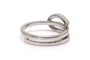 Bague 54 Bague contemporaine en or blanc 18 carats sertie de diamants 58 Facettes B755
