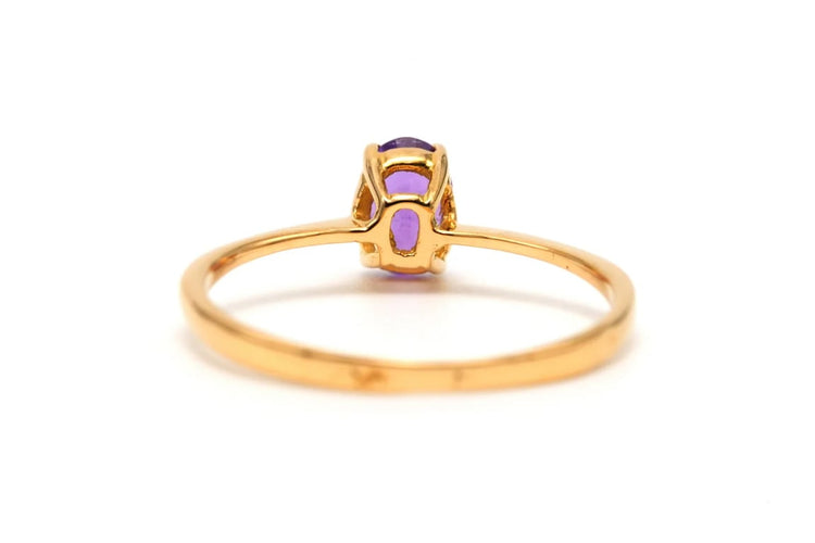 Bague 52 Bague contemporaine en or jaune 18 carats sertie d’une améthyste 58 Facettes B784