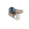 Bague 54 Van Cleef & Arpels Toi & Moi - Bague en or jaune avec perles et diamants 58 Facettes