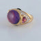 Bague 52 Marina B. - Bague dôme en or jaune avec améthyste, tourmalines roses et diamants 58 Facettes
