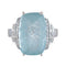 Bague 54 Bague en or blanc 18K avec aigue-marine et diamants 58 Facettes