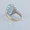 Bague 54 Bague en or blanc 18K avec aigue-marine et diamants 58 Facettes