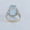 Bague 54 Bague en or blanc 18K avec aigue-marine et diamants 58 Facettes