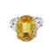 Bague 50 Bague saphir jaune et diamants en or jaune 18 ct 58 Facettes