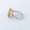 Bague 50 Bague saphir jaune et diamants en or jaune 18 ct 58 Facettes