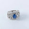 Bague 54.5 Bague bandeau en platine avec saphir et diamants 58 Facettes