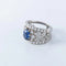 Bague 54.5 Bague bandeau en platine avec saphir et diamants 58 Facettes