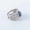 Bague 54.5 Bague bandeau en platine avec saphir et diamants 58 Facettes