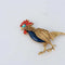 Broche Champagnat - Broche coq en or jaune 18 ct, corail et lapis-lazuli 58 Facettes