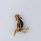 Broche Champagnat - Broche coq en or jaune 18 ct, corail et lapis-lazuli 58 Facettes