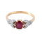 Bague 52 Bague en or jaune 18 ct avec rubis et diamants 58 Facettes