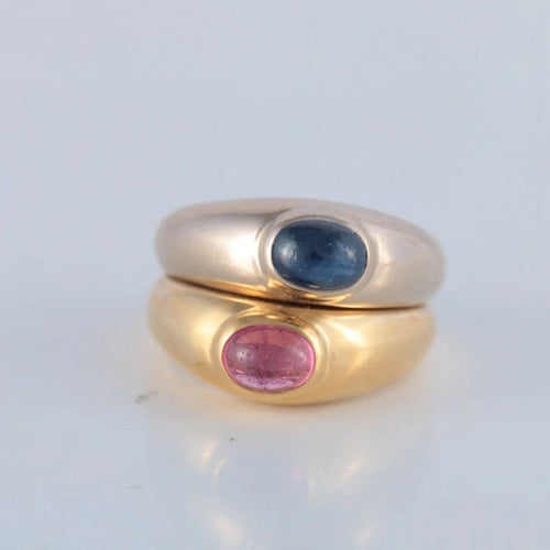 Bague 52 Poiray - Bague cabochon saphir et tourmaline 58 Facettes