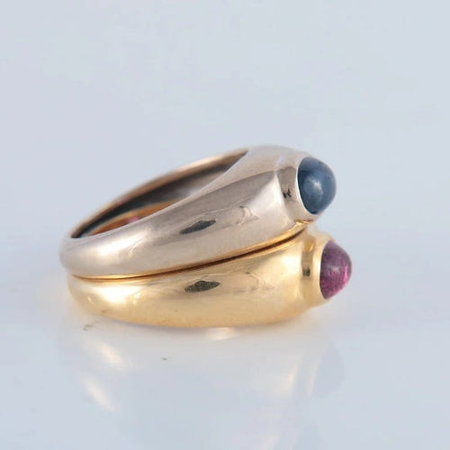 Bague 52 Poiray - Bague cabochon saphir et tourmaline 58 Facettes
