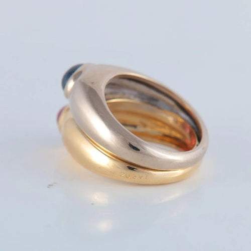 Bague 52 Poiray - Bague cabochon saphir et tourmaline 58 Facettes