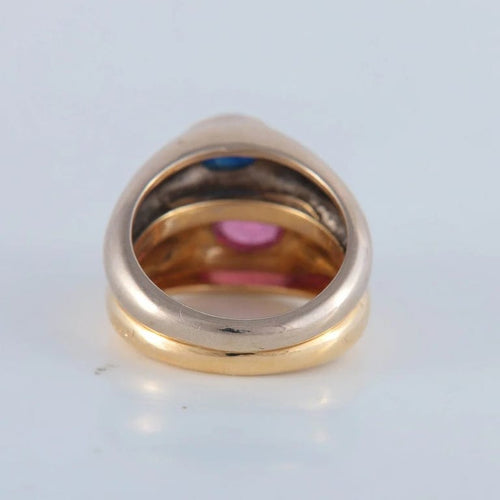 Bague 52 Poiray - Bague cabochon saphir et tourmaline 58 Facettes
